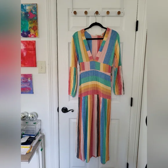 BILLABONG Sincerely Jules Mix It Up Maxi Boho Dress Size Small - Picture 2 of 6